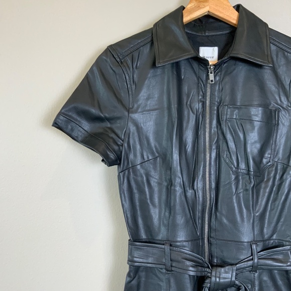 Anthropologie The Colette Weekend Jumpsuit by Maeve: Faux-Leather Edition - Picture 9 of 16